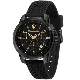 Resim Maserati Successo Koleksiyonu, Çelik, Silikon, Silikon Kayışlı Erkek Saati, R8871621011, siyah, One size, Bileklik 