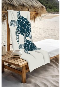 Resim Dijital Baskı Plaj Deniz Havlusu Kaplumbağa Desenli Peştamal Hvl0128 Renkli 