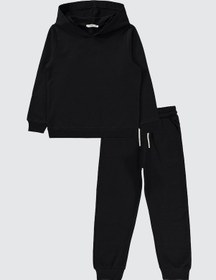 Resim Civil Unisex Çocuk Eşofman Takımı 6-9 Yaş Siyah Siyah 