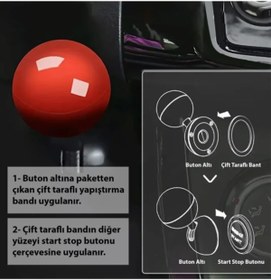 Resim MeyZone Oto Start Stop Kapağı Motor Çalıştırma Joystik Düğmesi Tek Hareket Motor Başlatma ve Durdurma Sarı 