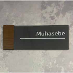 Resim Dekokonsept Wooden Serisi Muhasebe Kapı Isimliği 