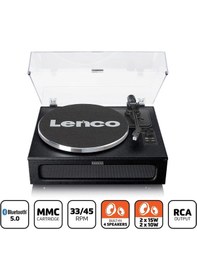Resim Lenco LS-430BK 4 Dahili Hoparlörlü Bluetooth Plak Çalar - Siyah 