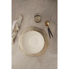 Resim Kütahya Porselen Bone Luz Altın File Çorba Kasesi 15CM 2 Li 