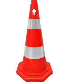 Resim Pvc Trafik Konisi 70 Cm Çift Reflektifli Sekizgen Trafik Dubası-3530 