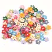 Resim 50 adet Canlı Beş Yapraklı Çiçek Desenli Dantel Yamalar, 1.5cm - DIY Giyim, Şapkalar, Eşarplar için Çok Renkli Dekoratif Kumaş Aplikeleri - El Dikiş El Sanatları Aksesuarları, Dantel Kumaş 