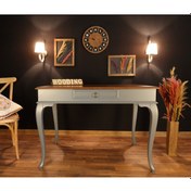 Resim Wooding-Mobilya Wooding 100 Cm Çekmeceli Masif Gri Ceviz Çalışma Masası 