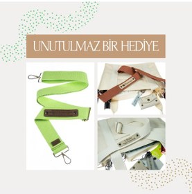 Resim Miaju Neon Yeşil Renk, Sadece Size Özel Olarak Üretilen Hediyelik Laptop Çanta Askısı, 120 Cm Kayış Neon Yeşil 