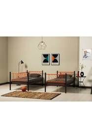 Resim ARGİMO TEKNOR 90x190 Ve 90x200 Yatak Ölçülü Genç Çocuk Odası Metal Ranza 