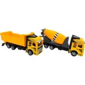 Resim Birlik Oyuncak Çocuklar İçin İnşaatcılık Kamyon Beton Mikseri İkili Set Oyuncağı 