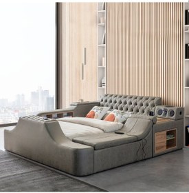 Resim Eymense Dorwatch Tv Modullü Akıllı Lüx Karyola Kahve 