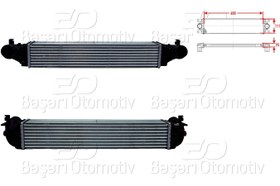 Resim Opel Astra K 1.4 T 2015 Sonrası Turbo Radyatörü Intercooler 600X111X95 