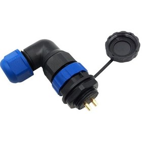 Resim Sd20 Su Geçirmez 2 Pin 20 Mm Yuvarlak Konnektör 90 Dirsek 