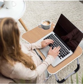 Resim Hodbehod Bambu Renk Yatak Koltuk Üstü Portatif Laptop Sehpası 