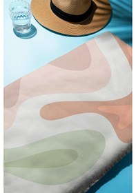 Resim Dijital Baskı Plaj Deniz Havlusu Soyut Desenli Peştamal Hvl0221 Renkli 