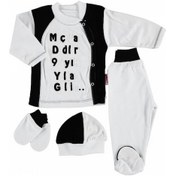 Resim Fanatik Beşiktaş Taraftar 4 Parça Hastane Çıkışı Set Yenidoğan Çok Renkli 