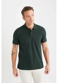 Resim DeFacto %100 Pamuk Regular Fit Polo Yaka Kısa Kollu Basic Düz Pike Kumaş Tişört C1293AX25SPGN1214 