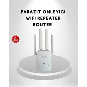 Resim Marsilyan 300MBPS Wifi Menzil Genişletici 4 Antenli Wpa3 Güvenlikli Priz Tipi Repeater 
