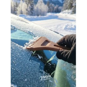 Resim Şimşek 3D Pratik Oto Cam Buz Kazıyıcı ve Kırıcı (Kahverengi) 