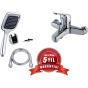 Resim altunithalat Banyo Bataryası Duş Seti Kare Siyah Duş Başlığı Batarya Set 