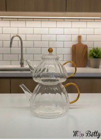 Resim Cam Çaydanlık Sarı Sarı 