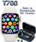Resim MATEO T700 Akıllı Saat ve M-ON Bluetooth Kulaklık Seti - iOS & Android Uyumlu, Adımsayar, Nabız Ölçer 