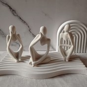 Resim 4 Parça Body Thinker Silikon Kalıp Seti DIY Mumlar, Dalga Kemerli Beton Saklama Tepsisi & Alçı Sergi - Sanatsal Reçine Döküm Kiti 