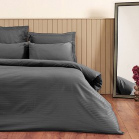 Resim Nuvomon 4 Yastıklı Saten Nevresim Takımı - Antrasit 