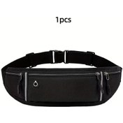 Resim Elmpaly Siyah 41x11cm Kadın Spor Bel Çantası - Gece Reflektif Koşu Fitness Siyah 