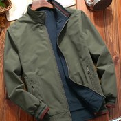 Resim Erkekler için Rahat Çift Taraflı Spor Ceket, Cep Detaylı, Polyester, İlkbahar/Sonbahar, Rahat Bol Kesim 