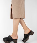 Resim LAL SHOES & BAGS Sabo Kadın Topuklu Terlik Hemşire Takunya-siyah 
