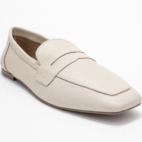 Resim Luvishoes Luvi Shoes Morne Ekru Bej Cilt Hakiki Deri Kadın Loafer Ayakkabı Bej - Ekru 