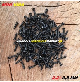 Resim Mini Menteşe Vidası Tavla Klips Vidası 9 MM Siyah Mini Vida 1 Pk 