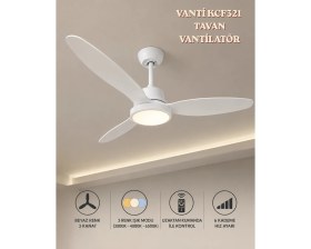 Resim Kendal Elektrik Vanti KCF321 Dekoratif Tavan Vantilatör Beyaz 