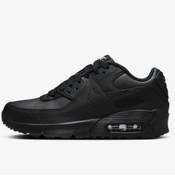 Resim Nike Air Max 90 Unisex Leather Sneaker Hakiki Deri Günlük Spor Ayakkabı Siyah Siyah 