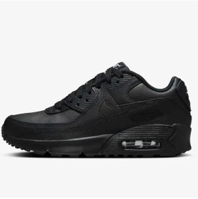 Resim Nike Air Max 90 Unisex Leather Sneaker Hakiki Deri Günlük Spor Ayakkabı Siyah Siyah 