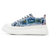 Resim Dogo Kadın Vegan Mavi Kalın Taban Sneakers - Already Lost Tasarım 