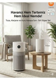 Resim Xiaomş 125m² Geniş Alan Etkili Akıllı Hava Temizleme Makinesi Koku Duman Ve Tüy Giderici + Nemlendirici Beyaz 