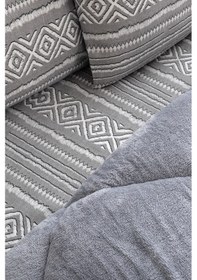 Resim Veluna Çift Kişilik Wellsoft Yorgan Uyku Seti Gri 