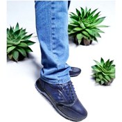 Resim Erkek Deri Merdiven Model Lastikli Şeffaf Şerit Günlük Ayakkabı Lacivert 