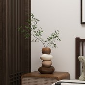 Resim 1 adet Vazo 1 Çift Geyik Reçine Heykel Seti El Sanatları Süsleri, Geometrik Vazo Temalı Dekorasyon, Vazo Su Depolama Değil, Sadece Dekorasyon Simülasyon Çiçekleri. Çeşitli Oda Tipleri İçin Uygun, Noel, Şükran Günü, Yeni Yıl ve Genel Tatil Dekorasyonu İçin Uygun, Güç Gerektirmez. 