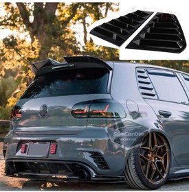 Resim Vw Golf 6 2008-2012 Uyumlu Kelebek Cam Izgarası Kelebek Cam Vizörü Havalandırma Sağ Sol Takım Parlak Siyah 00 Şüscaroto Aksesuar 