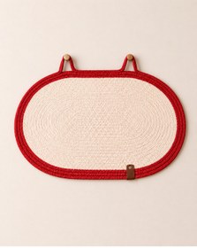 Resim Naspar %100 Organik Jut İp Dikişli Kedi Tırmalama Matı | Doğal, Sökülmez, Evcil Hayvan Dostu (50x30 cm) 