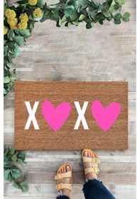 Resim Xoxo, Pembe Kalp, Kapı Önü Paspası, Dijital Baskı Paspas 