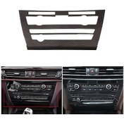 Resim Lasonstiges Karbon Fiber Araba Dokusu İç Kontrol Merkezi Klima Paneli Ses Anahtarı Eşleştirme Çerçevesi Bmw X5 X6 F15 F16 