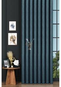 Resim Petek Fon Perde V-1036 Mavi Mavi 