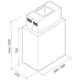 Resim Falmec CLDI9075.E0P2 ZZZI491F Laguna Ada Tipi Davlumbaz 90 Cm Cam 