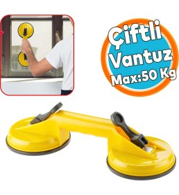 Resim Çiftli Vantuz 2'li Plastik Cam Vakumlu Fayans Ahşap Tutucu Taşıma Araba Kaporta Göcük Çektirme 