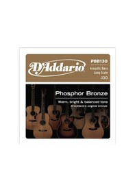 Resim D'addario Pbb130 Akustik Bas Gitar Tek Teli. Phosphor Bronze. Lon 