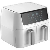 Resim Yui M40 Maxifry Dokunmatik Ekran (5+5) 10LT Çift Hazneli Airfryer Yağsız Fritöz 1800W 