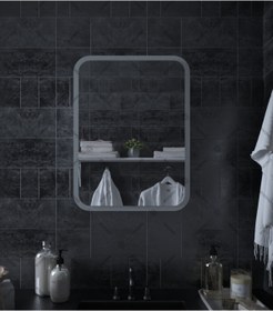 Resim rivomo Beyaz Oval Dekorasyon Banyo Dolabı 